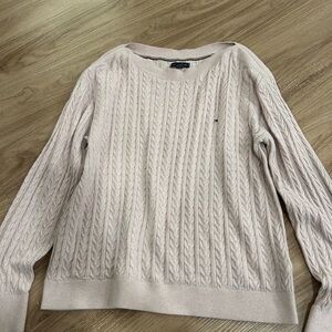 Tommy Hilfiger Women's Light Pink Cable Knit Sweater